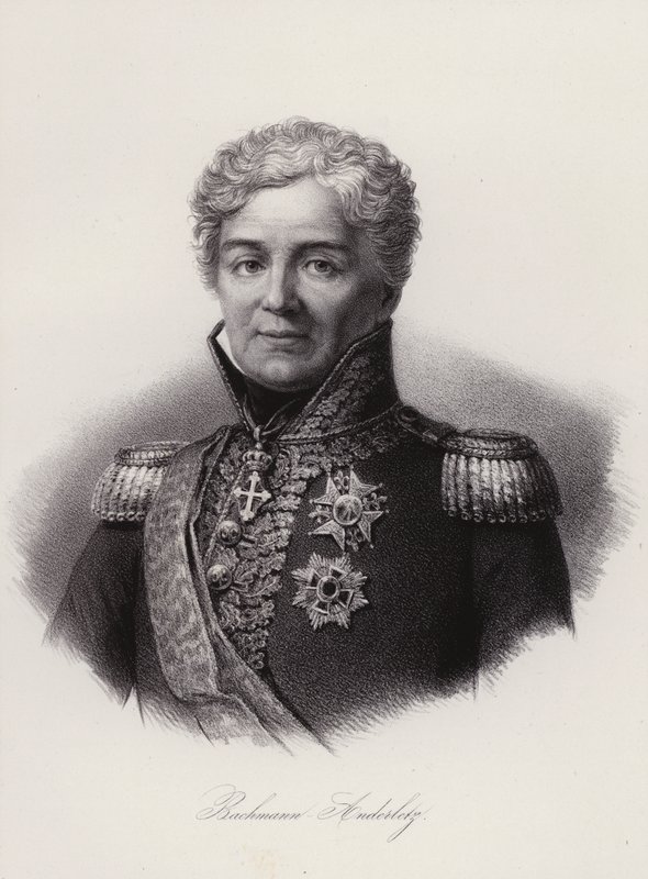 Niklaus Franz von Bachmann, generale svizzero che combatté nelle guerre napoleoniche (incisione) da Swiss School