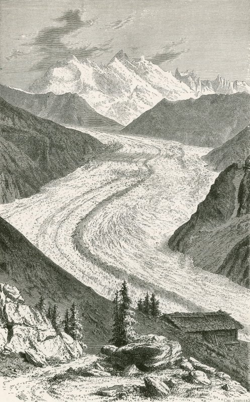 Il ghiacciaio del Gorner e il Monte Rosa da Swiss School