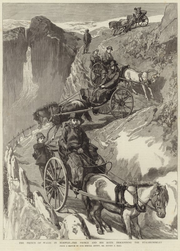 Il Principe di Galles in Norvegia (incisione) da Sydney Prior (after) Hall
