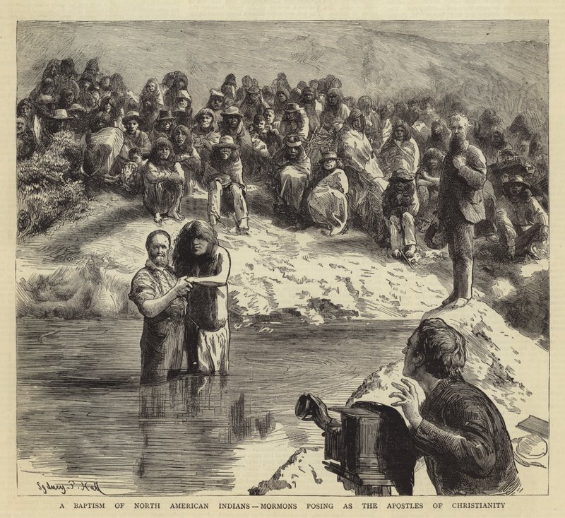 Un Battesimo di Indiani Nordamericani, Mormoni che si spacciano per gli Apostoli del Cristianesimo da Sydney Prior Hall