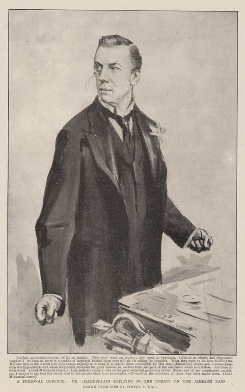 Una Difesa Personale, Mr Chamberlain risponde nel Dibattito sul Raid di Jameson da Sydney Prior Hall