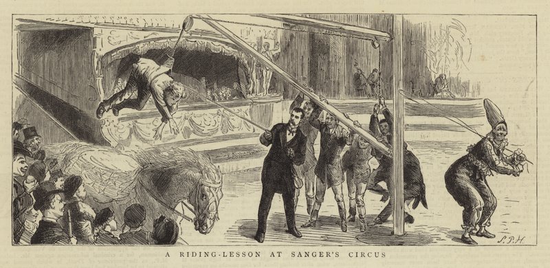 Una lezione di equitazione al circo di Sanger da Sydney Prior Hall