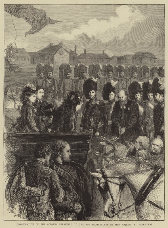 Consacrazione dei Colori presentati ai 79th Highlanders da Sua Maestà a Parkhurst da Sydney Prior Hall