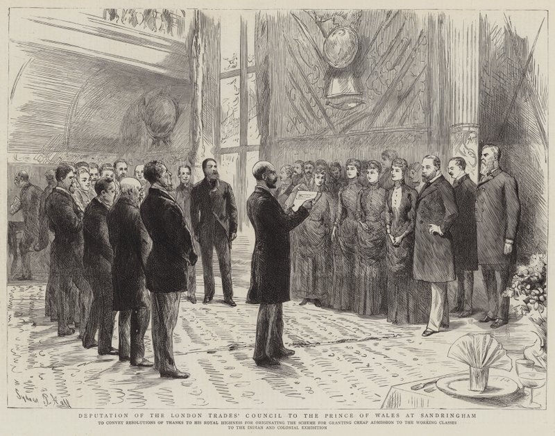 Delega del Consiglio dei Mestieri di Londra al Principe di Galles a Sandringham da Sydney Prior Hall