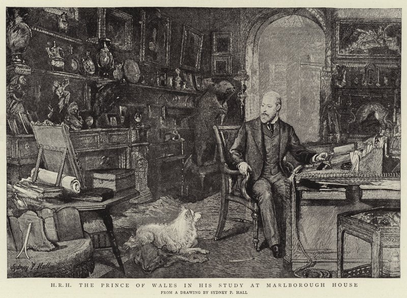 S.A.R. il Principe di Galles nel suo studio a Marlborough House da Sydney Prior Hall