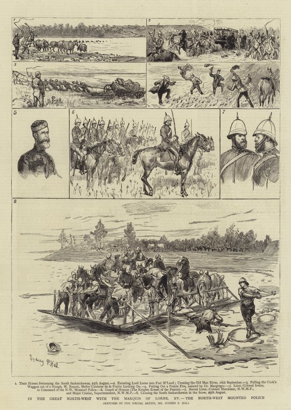 Nel Grande Nord-Ovest con il Marchese di Lorne, XV, la Polizia a Cavallo del Nord-Ovest da Sydney Prior Hall