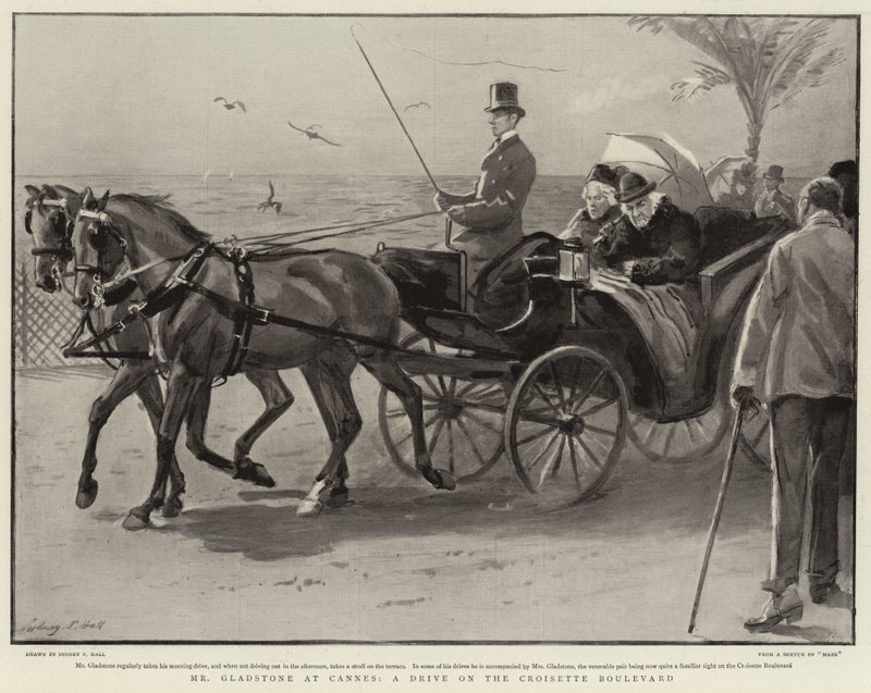 Mr Gladstone a Cannes, una passeggiata sul Boulevard de la Croisette da Sydney Prior Hall