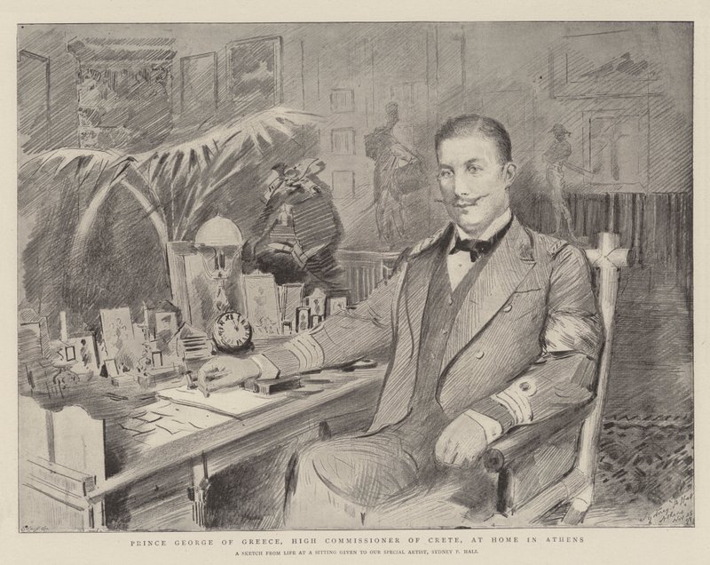 Principe Giorgio di Grecia, Alto Commissario di Creta, a Casa ad Atene da Sydney Prior Hall