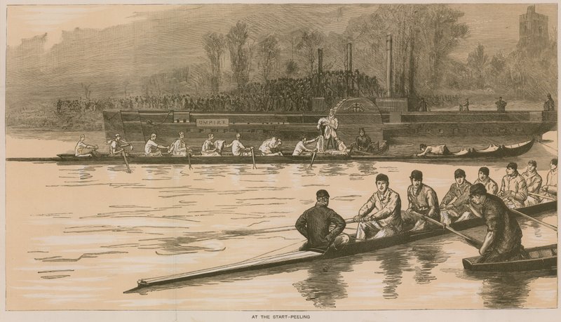Ricordi di una regata Oxford e Cambridge: Alla partenza-Peeling da Sydney Prior Hall