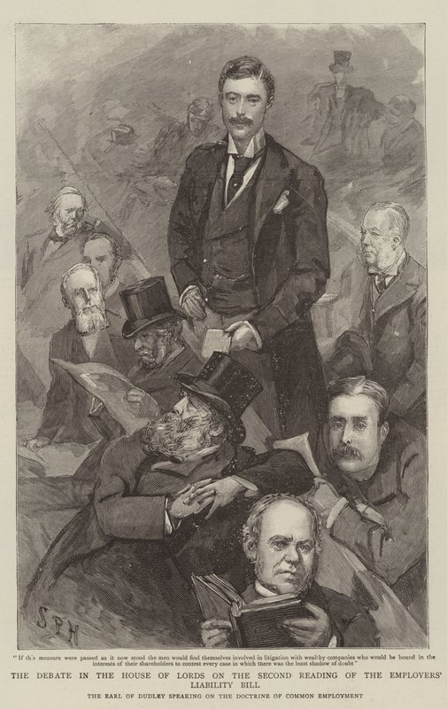 Il dibattito nella Camera dei Lord sulla seconda lettura del disegno di legge sulla responsabilità dei datori di lavoro da Sydney Prior Hall