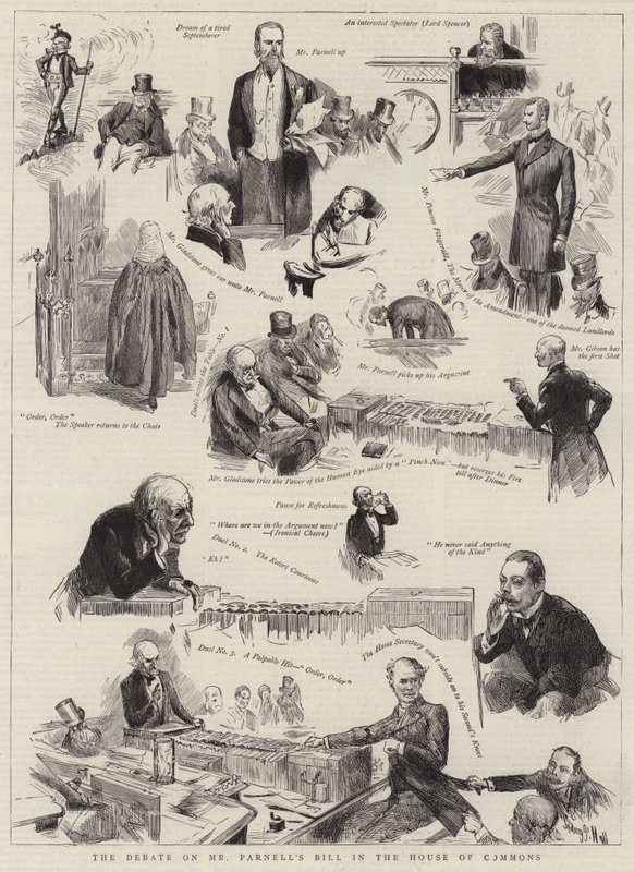 Il dibattito sul disegno di legge di Mr Parnell alla Camera dei Comuni da Sydney Prior Hall