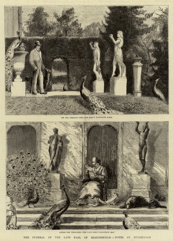 Il funerale del defunto conte di Beaconsfield, Note a Hughenden da Sydney Prior Hall