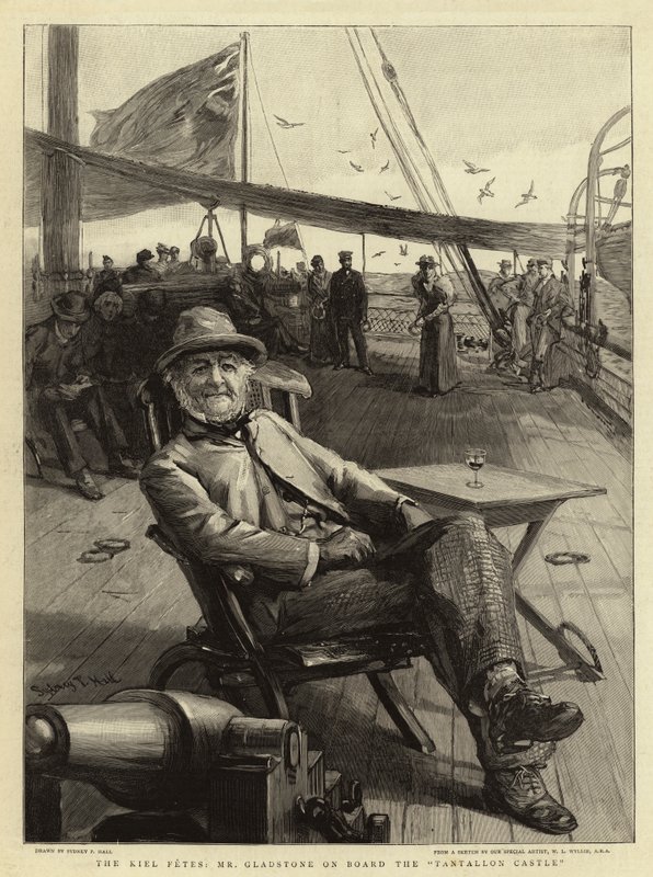 Le feste di Kiel, Mr Gladstone a bordo del Tantallon Castle da Sydney Prior Hall