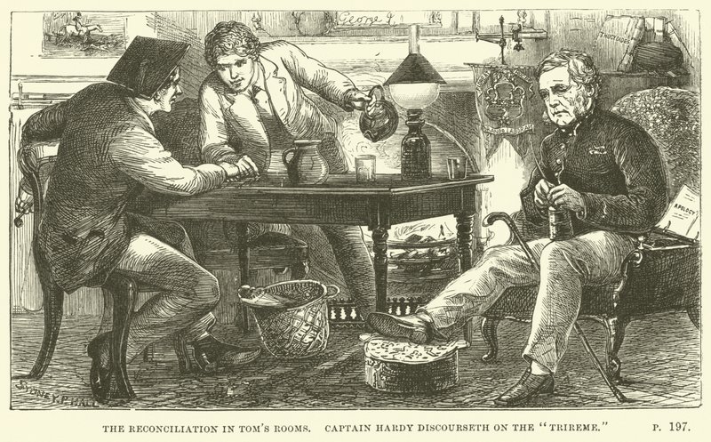 Illustrazione per Tom Brown a Oxford di Thomas Hughes da Sydney Prior after Hall