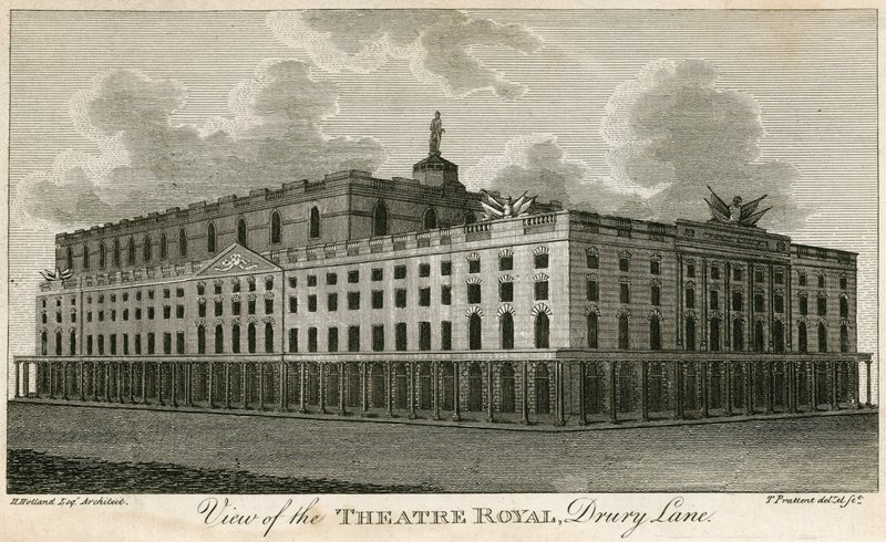 Veduta del Theatre Royal, Drury Lane, Londra da T. Prattent