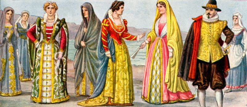 Abito italiano del XVII secolo da Tancredi Scarpelli