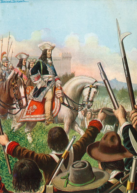 Dichiarazione di guerra tra Piemonte e Francia accolta con gioia dai sudditi di Vittorio Amedeo da Tancredi Scarpelli