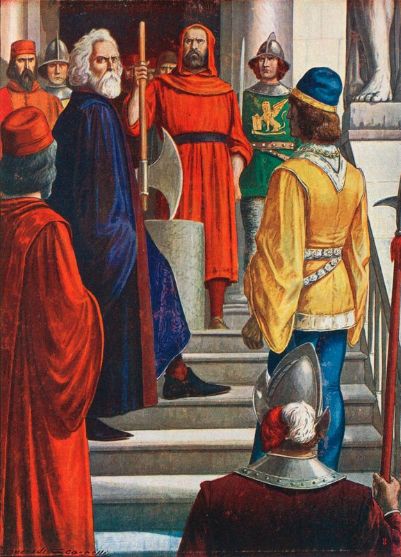 Doge Marin Faliero che tentò un colpo di stato nel 1355 e fu decapitato da Tancredi Scarpelli
