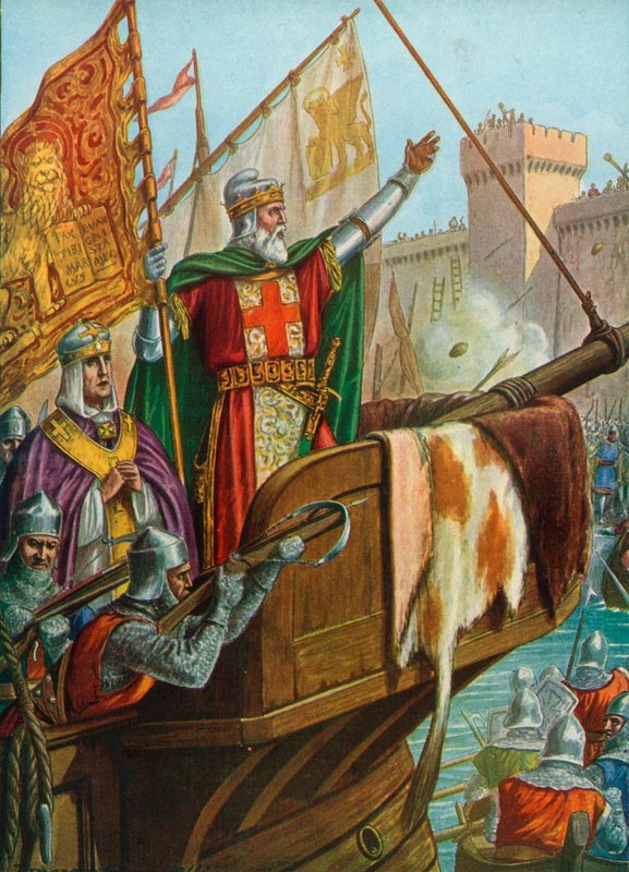 Il vecchio Doge Enrico Dandolo saccheggia Costantinopoli, 1204 da Tancredi Scarpelli