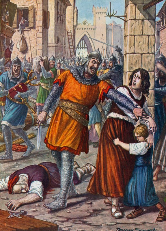 Teodoro saccheggia Ravenna nel 709 su ordine di Giustiniano II da Tancredi Scarpelli