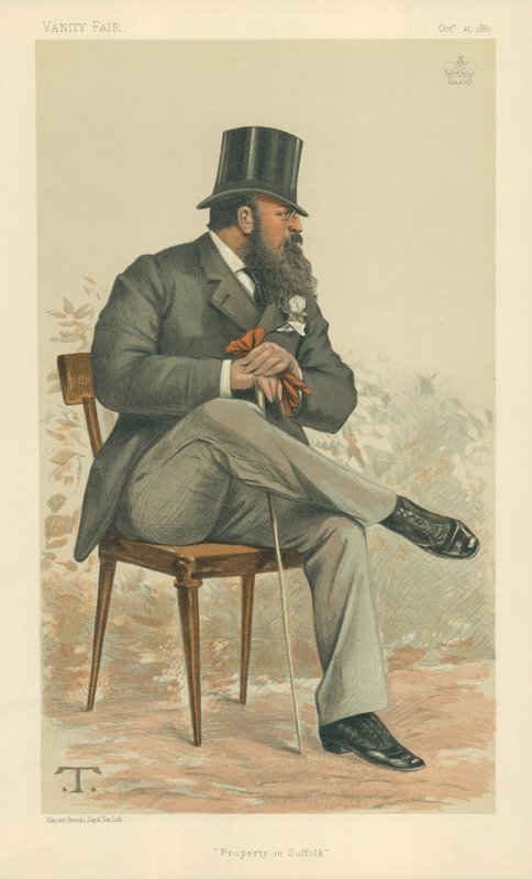 Lord Rendlesham, Proprietà nel Suffolk, 15 ottobre 1881, caricatura di Vanity Fair da Theobald Chartran