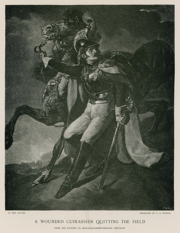 Un corazziere ferito lascia il campo da Theodore Gericault