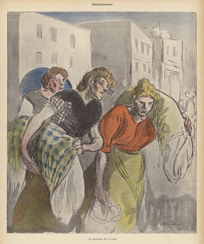 Lavandaie che tornano dalla lavanderia da Theophile Alexandre (after) Steinlen