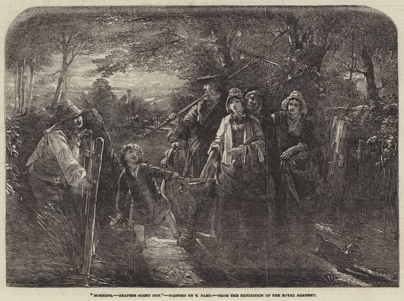 Mattina, mietitori in uscita da Thomas Faed