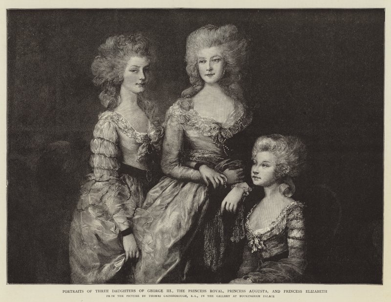 Ritratti delle tre figlie di Giorgio III, la Principessa Reale, la Principessa Augusta e la Principessa Elisabetta da Thomas Gainsborough