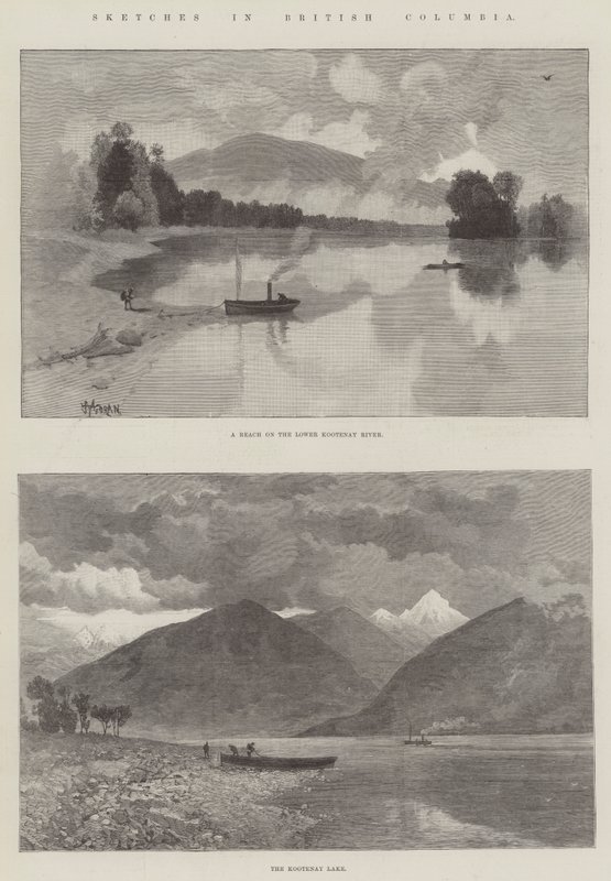 Schizzi in Columbia Britannica da Thomas Moran