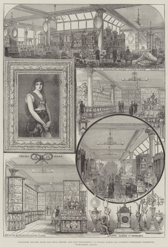 Mobili, quadri, vetri e porcellane, bronzo e lampade dei reparti all