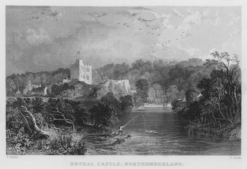 Castello di Bothal, Northumberland (incisione) da Thomas (after) Allom
