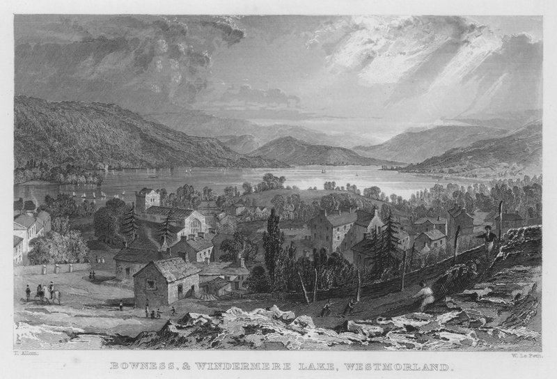 Bowness e Lago Windermere, Westmorland da Thomas (after) Allom