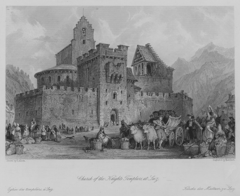 Chiesa dei Cavalieri Templari, a Luz da Thomas (after) Allom