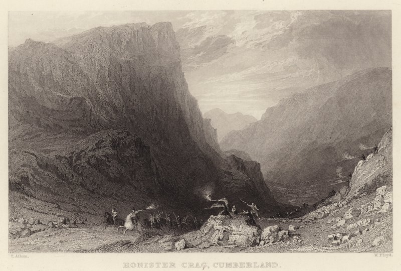 Honister Crag, Cumberland (incisione) da Thomas (after) Allom