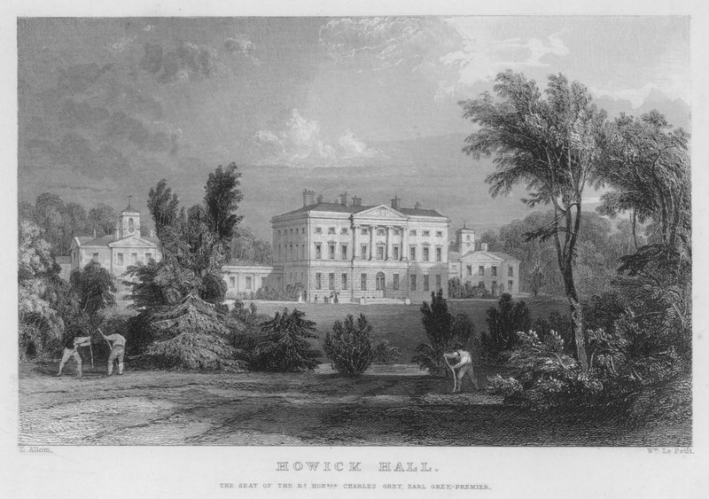 Howick Hall, la residenza di Charles Grey, Conte Grey, Premier (incisione) da Thomas (after) Allom