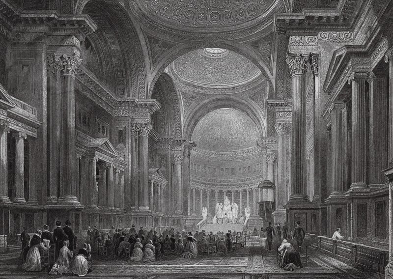 Interno della Madeleine, Parigi da Thomas (after) Allom