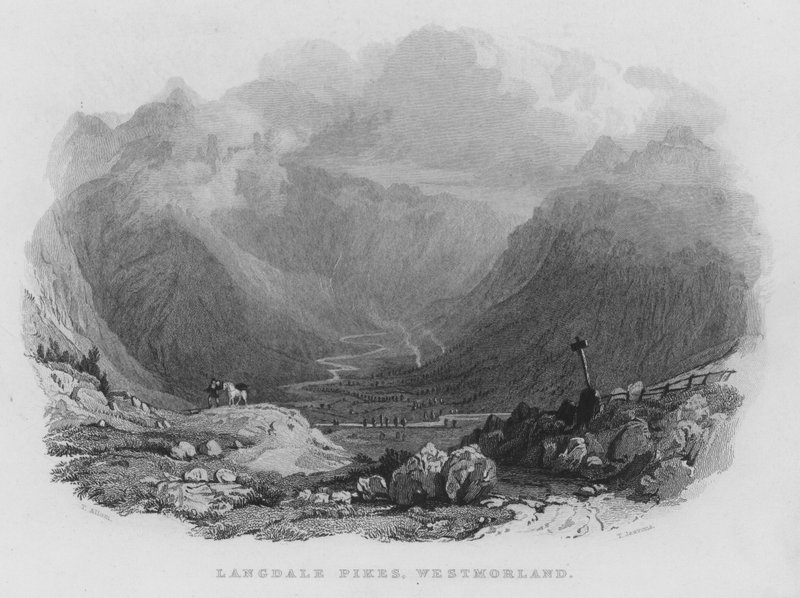 Langdale Pikes, Westmorland da Thomas (after) Allom