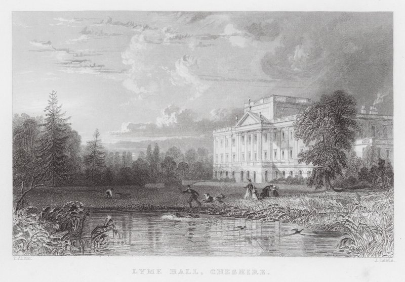 Lyme Hall, Cheshire (incisione) da Thomas (after) Allom