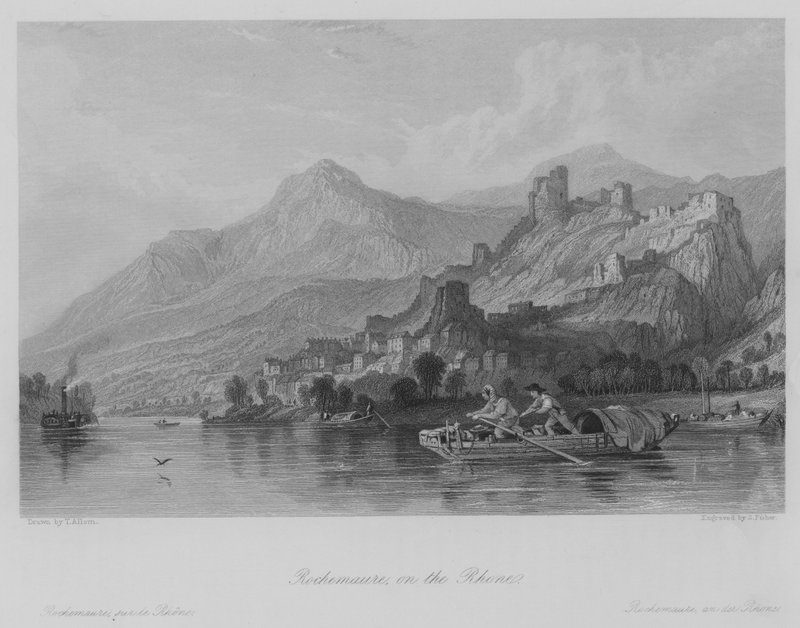 Rochemaure, sul Rodano da Thomas (after) Allom