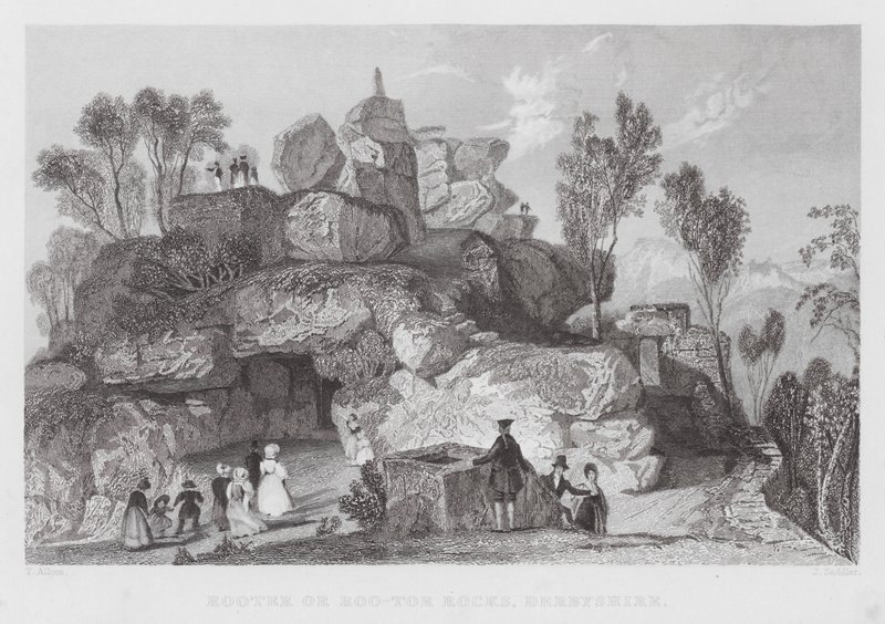 Rooter o Roo-tor Rocks, Derbyshire (incisione) da Thomas (after) Allom