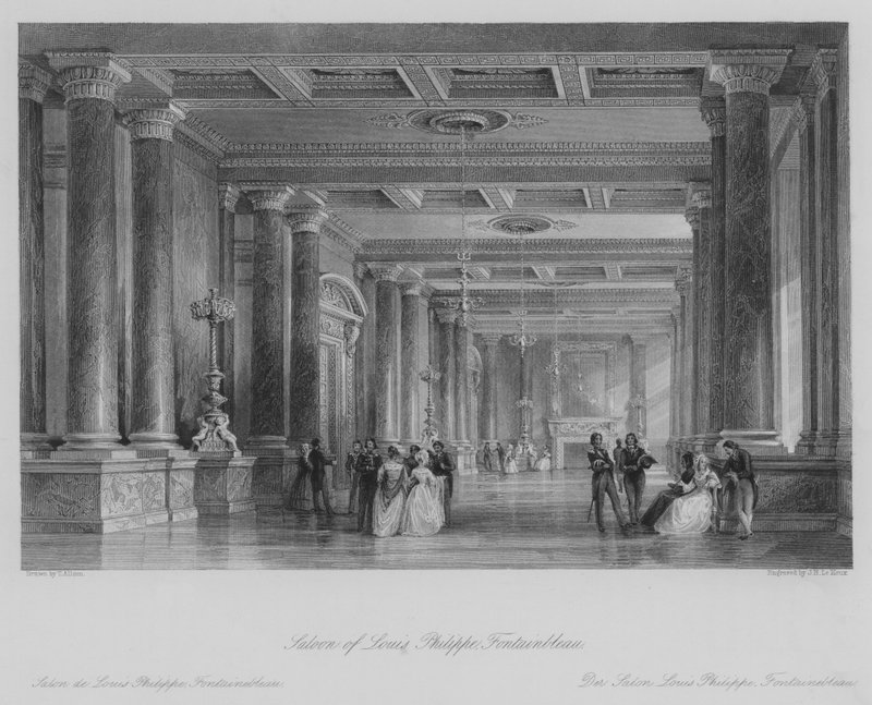 Salone di Luigi Filippo, Fontainebleau (incisione) da Thomas (after) Allom
