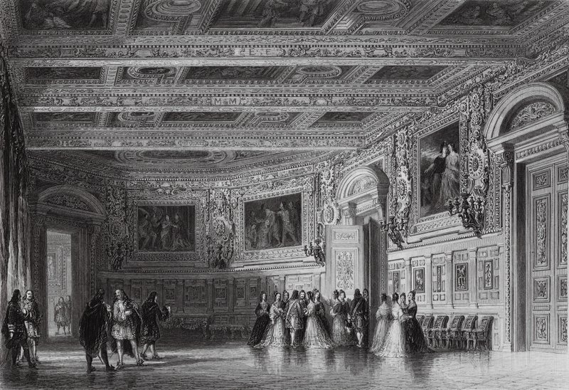 Salone di Luigi XIII, Fontainebleau da Thomas (after) Allom