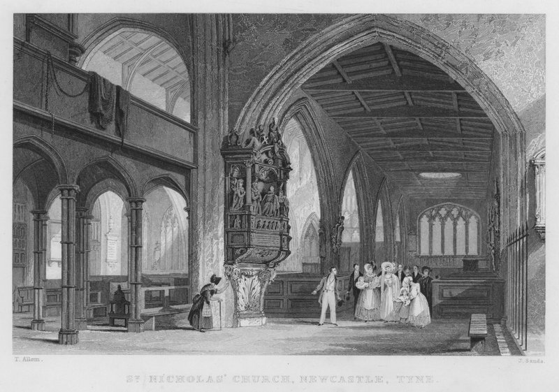 Chiesa di San Nicola, Newcastle, Tyne da Thomas (after) Allom