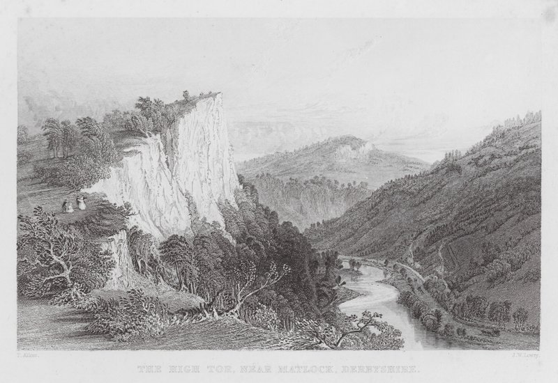 The High Tor, vicino a Matlock, Derbyshire da Thomas (after) Allom