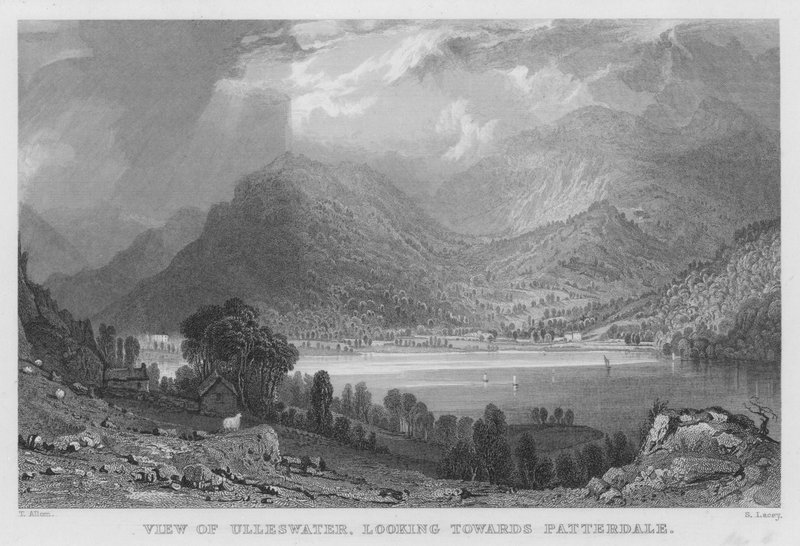 Vista di Ulleswater, verso Patterdale da Thomas (after) Allom