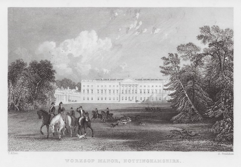 Worksop Manor, Nottinghamshire (incisione) da Thomas (after) Allom