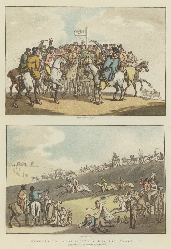 Umori delle corse di cavalli cento anni fa da Thomas (after) Rowlandson
