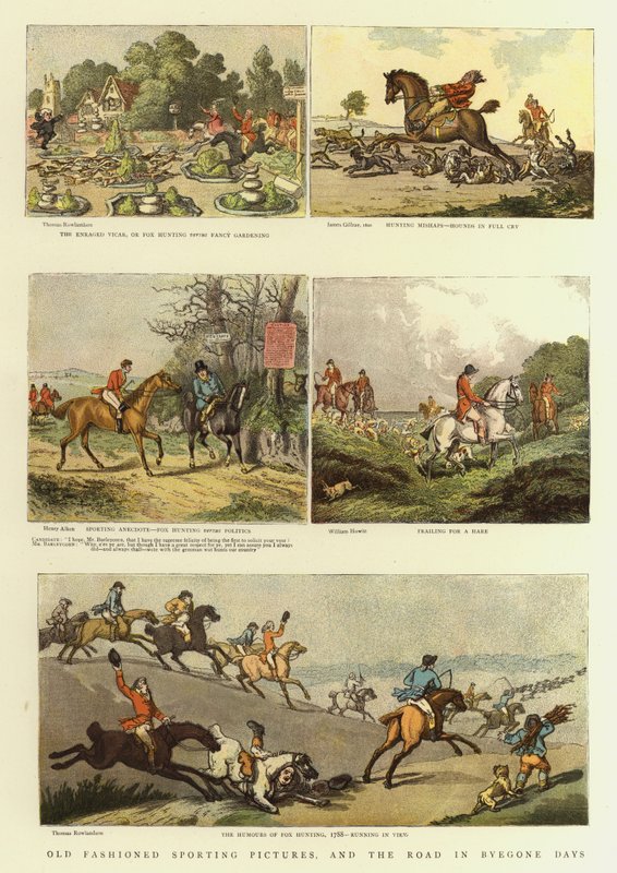Vecchie immagini sportive e la strada nei giorni passati da Thomas (after) Rowlandson