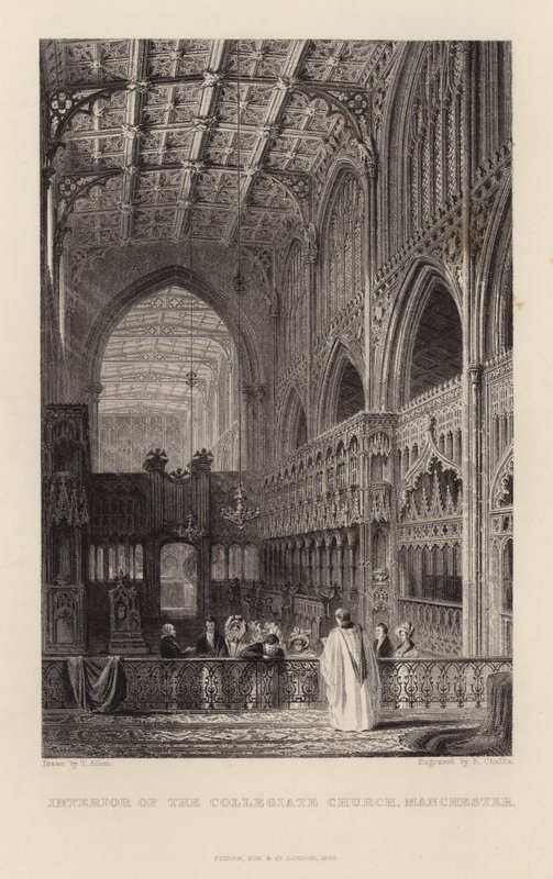Interno della Chiesa Collegiata di Manchester da Thomas Allom